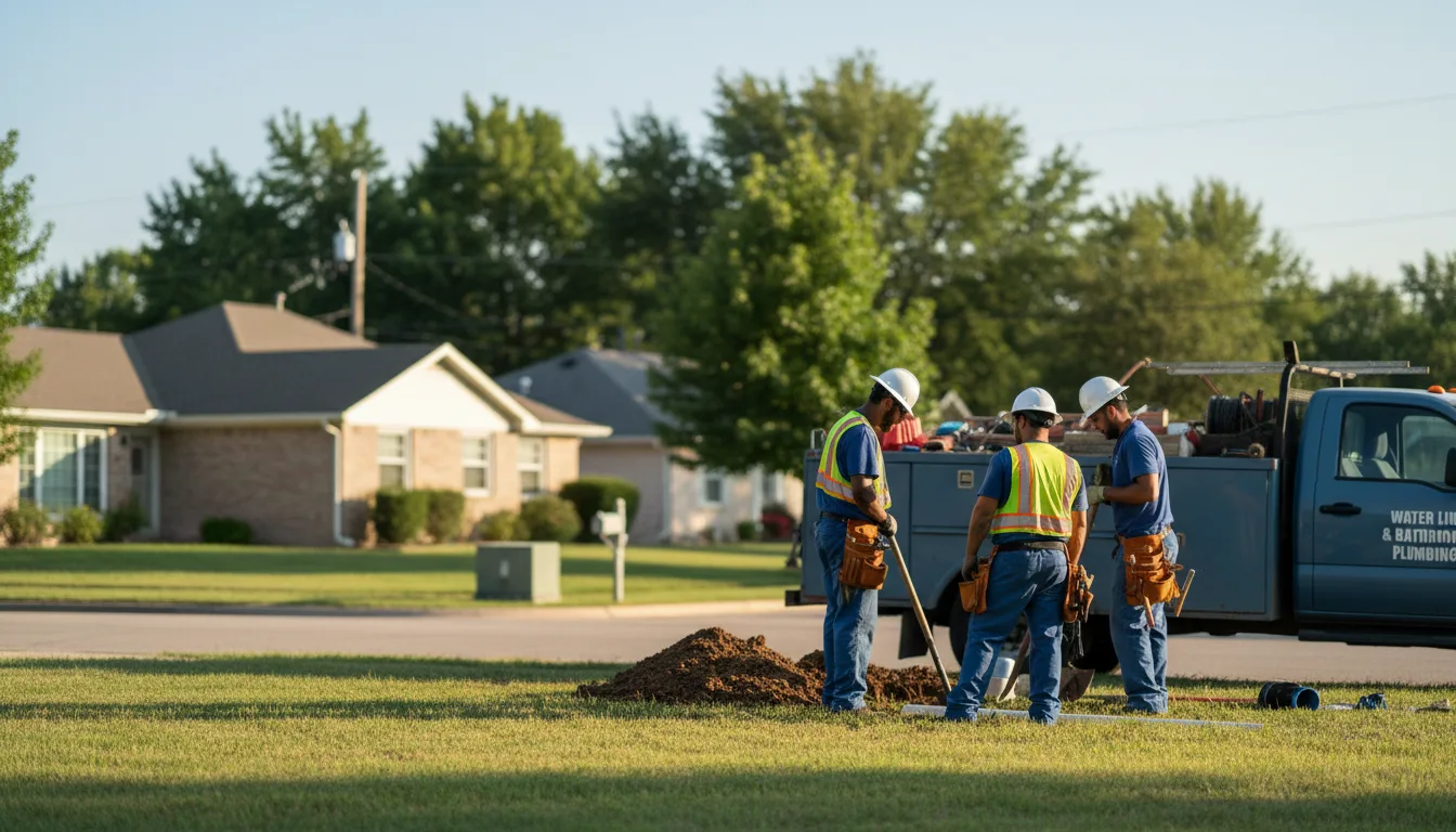Residential water line and bathroom plumbing service in Bailey, TX